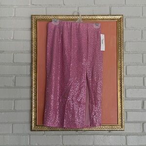 NWT boutique bubblegum pink sequin midi skirt